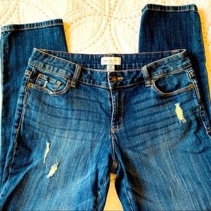 New!! Liz Claiborne Lightly Distressed Boyfriend Jeans 6 Petite